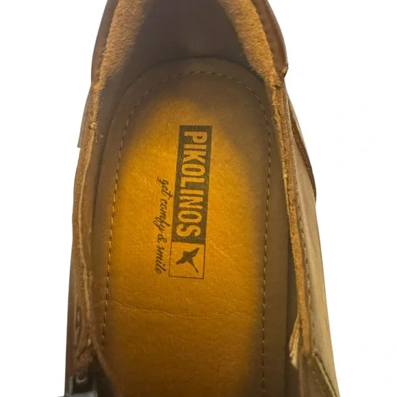 Pikolinos Leather Booties Brown & Bronze Metallic Zip Comfort Heels - Picture 10 of 10